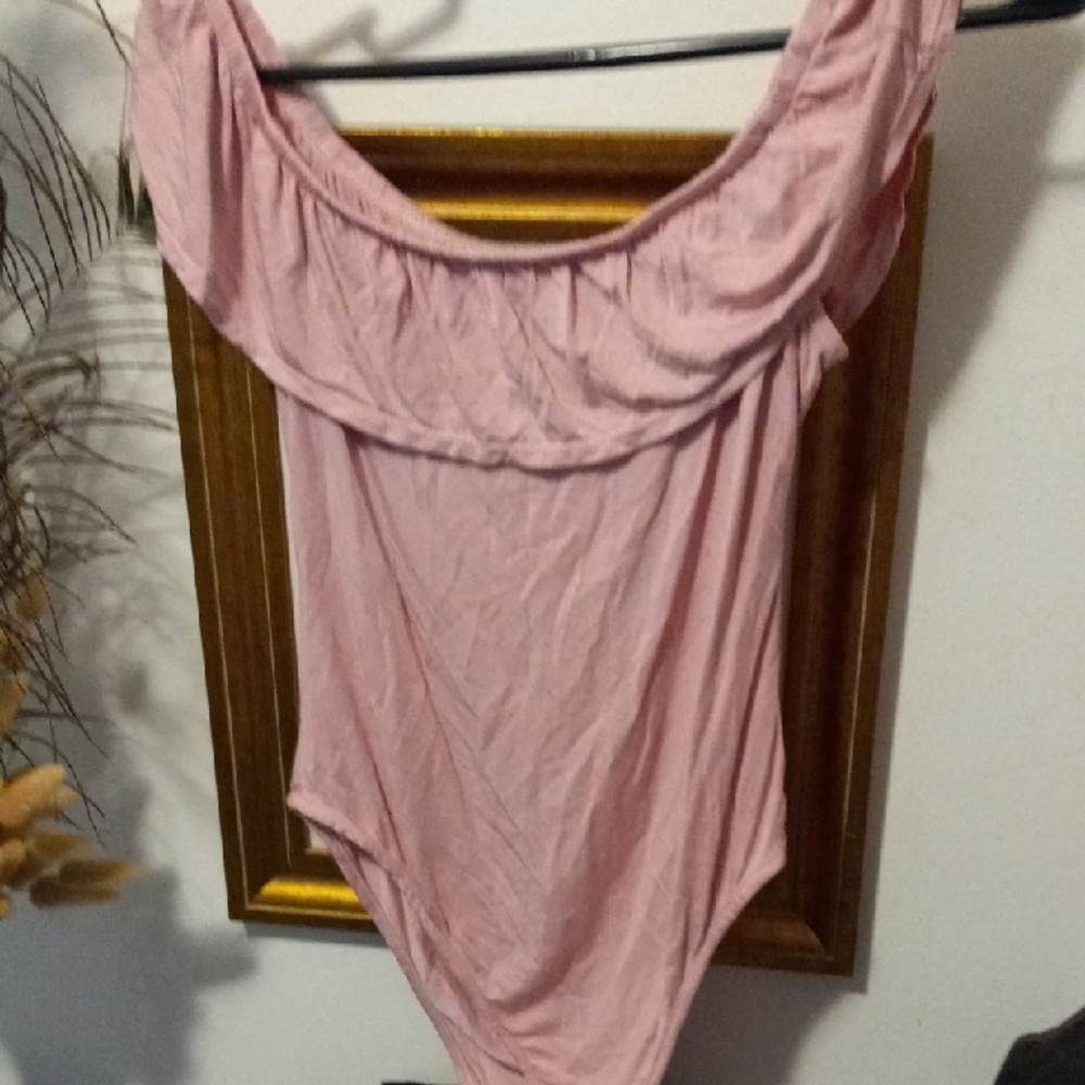 Pink Off-Shoulder Bodysuit